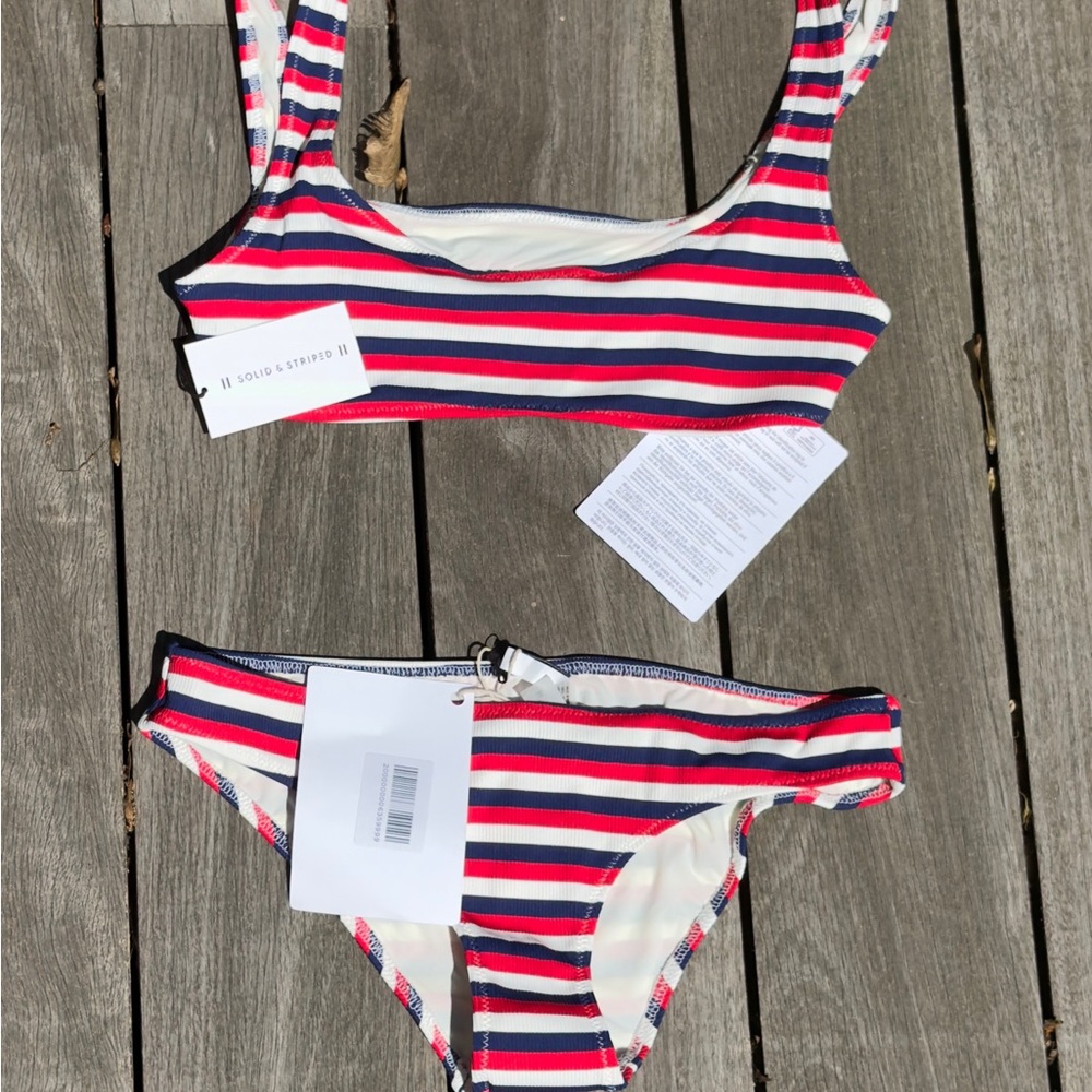 Solid & Striped Bikini in Red, White, and Blue